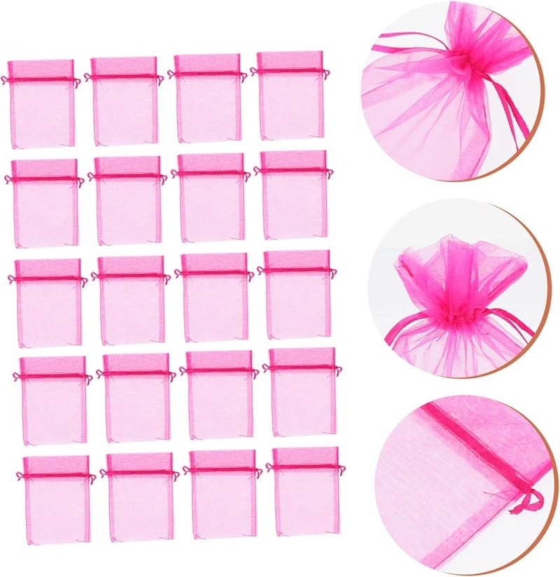FRCOLOR 100pcs 4x6 Inch White Organza Drawstring Bags for Gifts Jewelry and Candy - Image 3